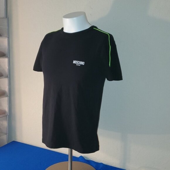 Moschino Swim Neon Stripe Accent T Shirt in Black size XS - Picture 4 of 13